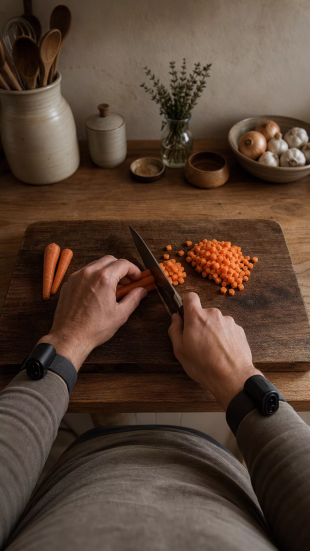 First-person capture: Knife work